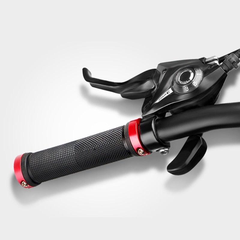 Anti-Skid Mountain Bike Grips with Dual Aluminum Lock-On Clamps