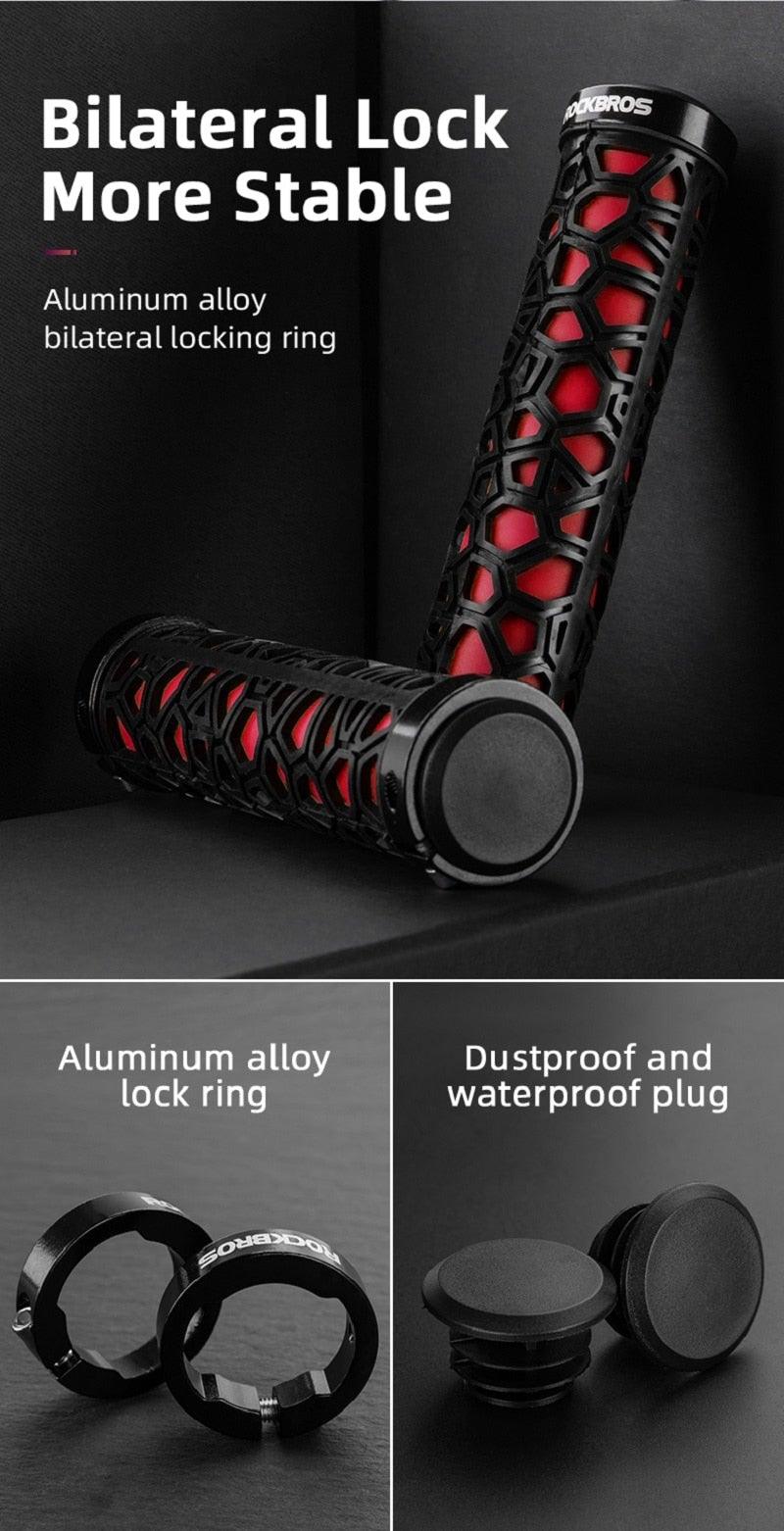 Anti-Skid Mountain Bike Grips with Dual Aluminum Lock-On Clamps
