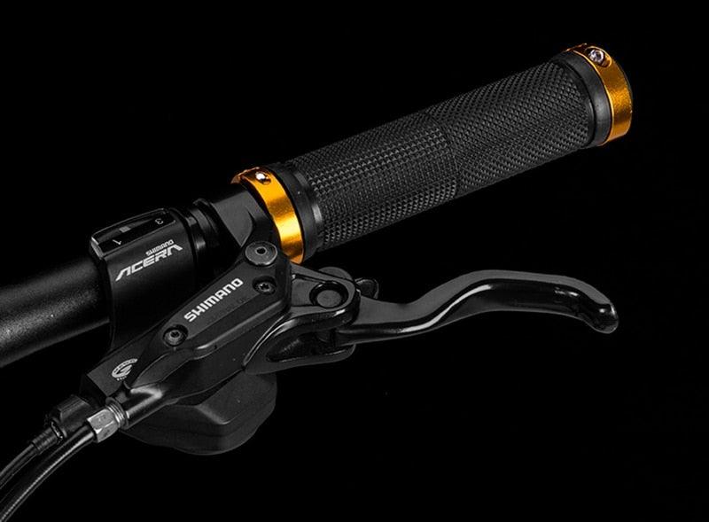 Anti-Skid Mountain Bike Grips with Dual Aluminum Lock-On Clamps