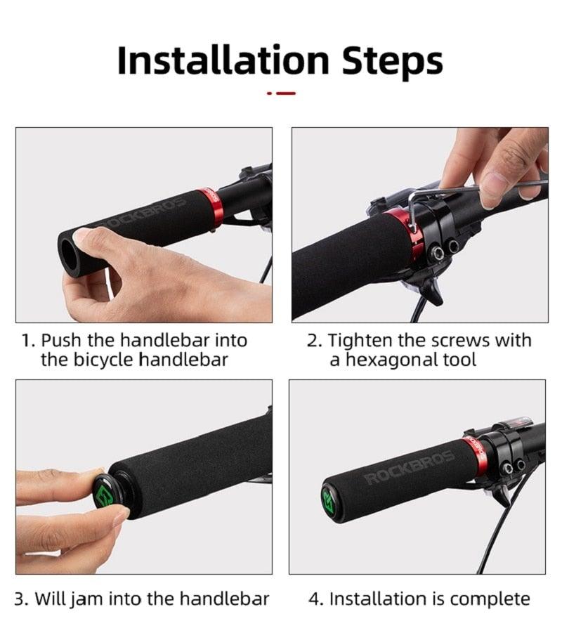 Anti-Skid Mountain Bike Grips with Dual Aluminum Lock-On Clamps