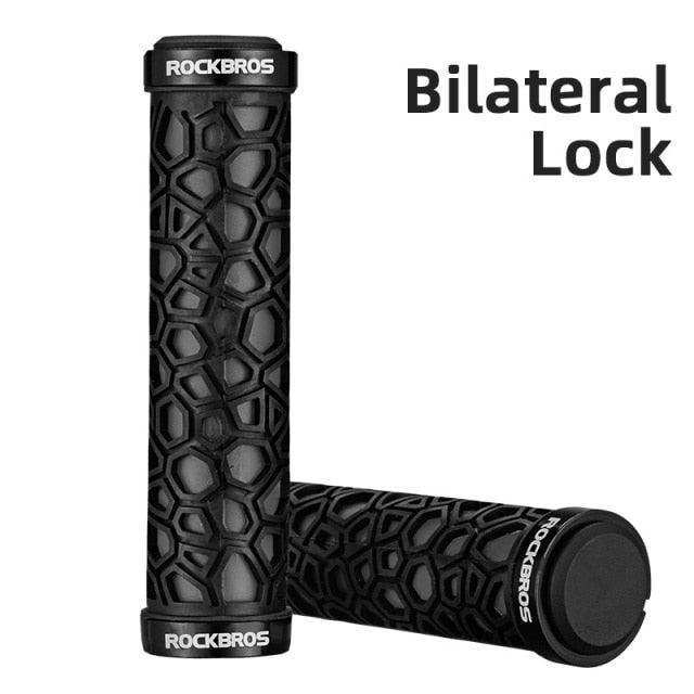 Anti-Skid Mountain Bike Grips with Dual Aluminum Lock-On Clamps