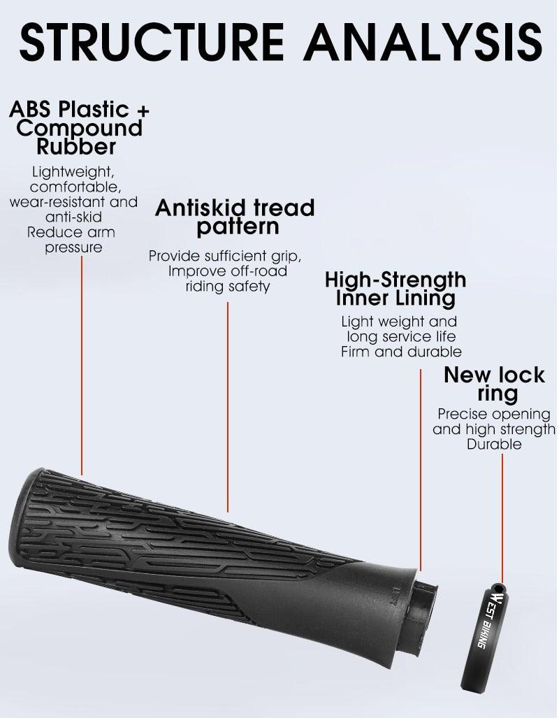 Ergonomic Non-Slip MTB Bike Handlebar Grips with Double Lock