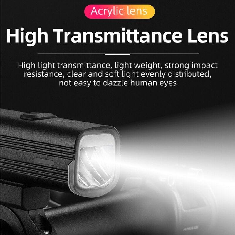 1000 Lumen Aluminum Alloy Bike Headlight and Taillight USB Set