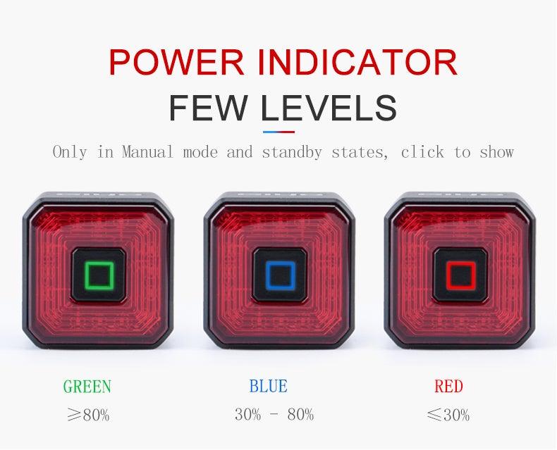 Minimalist USB Rechargeable LED Bike Tail Light with Brake Sensor