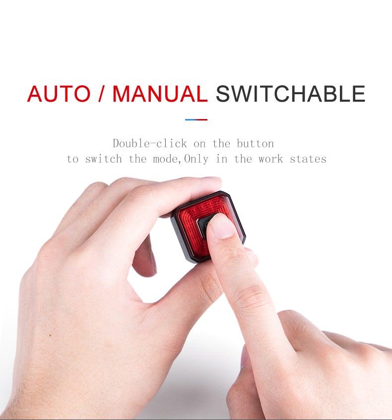 Minimalist USB Rechargeable LED Bike Tail Light with Brake Sensor