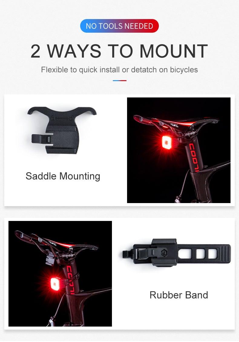 Minimalist USB Rechargeable LED Bike Tail Light with Brake Sensor