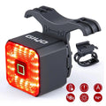 Minimalist black CNC aluminum LED bike tail light with USB rechargeable safety sensor
