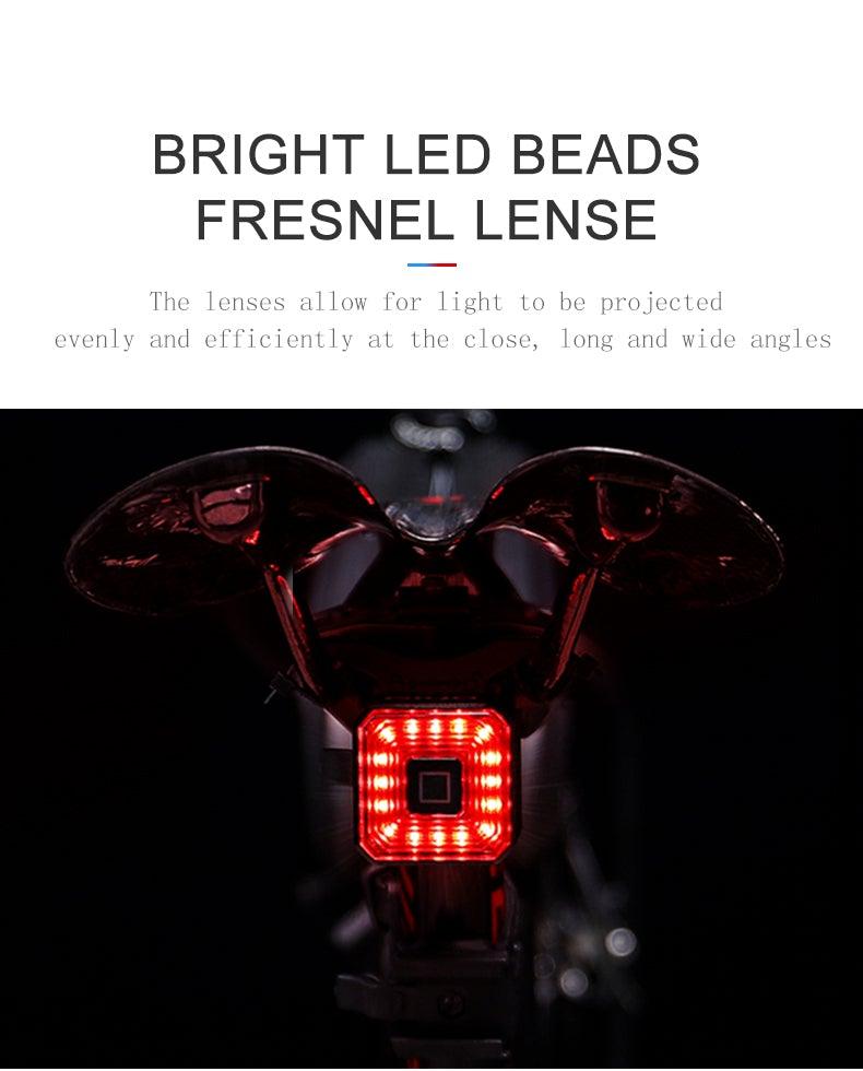 Minimalist USB Rechargeable LED Bike Tail Light with Brake Sensor