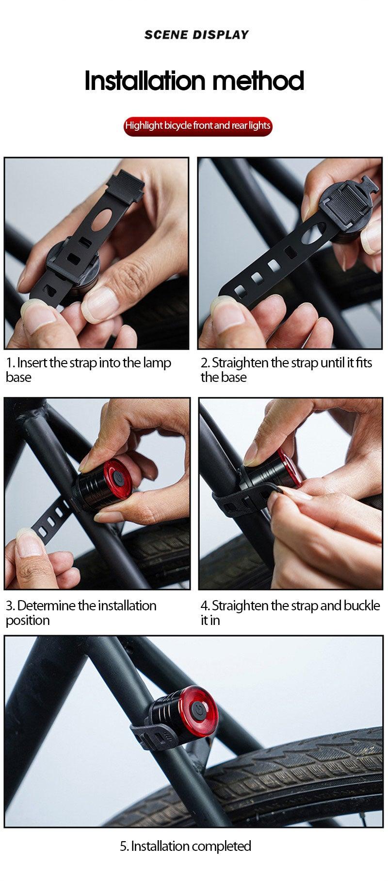 Modern Aluminum LED Bicycle Tail Light - Waterproof USB Rechargeable