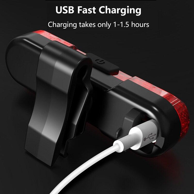 Waterproof USB Rechargeable Bike Tail Light for Mountain Biking