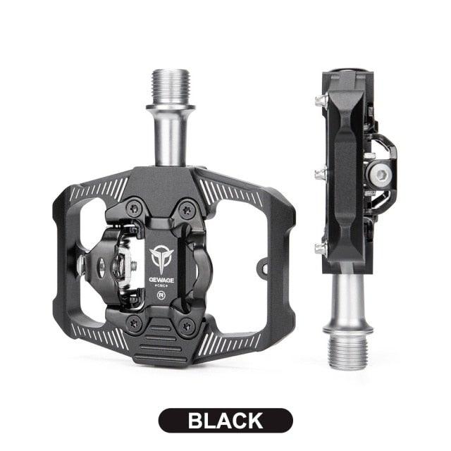 2-in-1 Dual Function Bike Pedals with Cleats for Spin Road Bikes