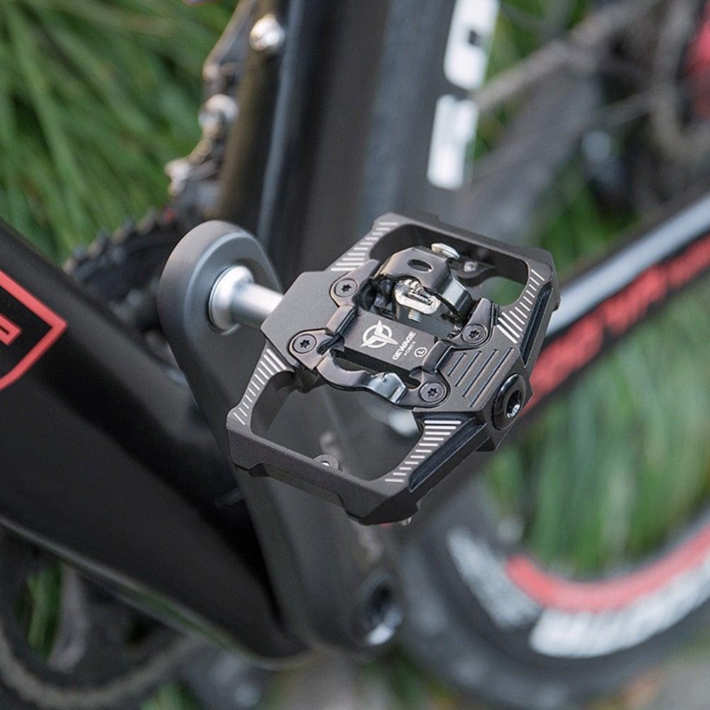 2-in-1 Dual Function Bike Pedals with Cleats for Spin Road Bikes