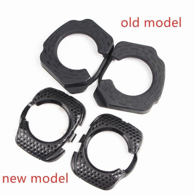 Stevvex black and yellow bicycle pedal cleat covers for Speed Play pedal systems