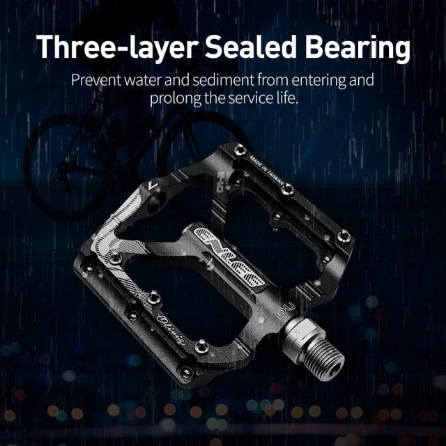 CNC Aluminum Alloy Flat Bicycle Pedals with Sealed Bearings