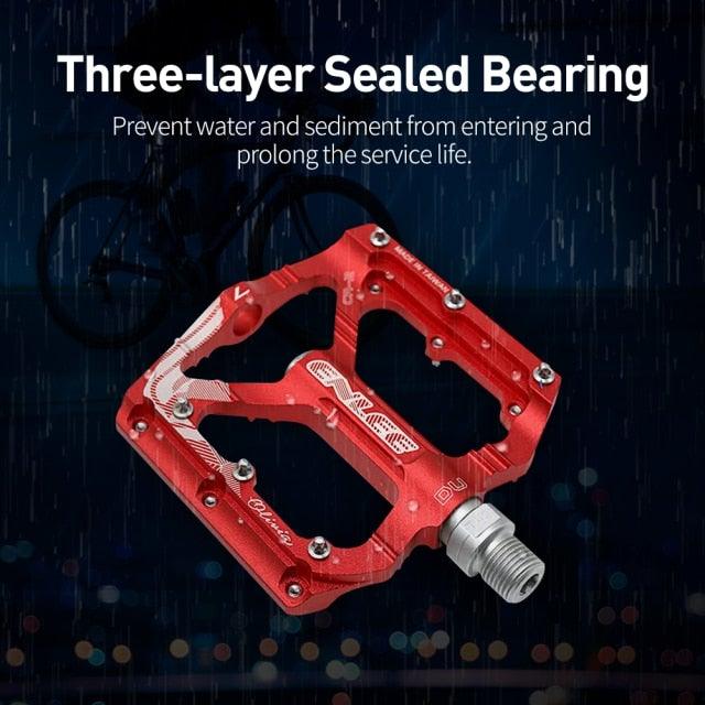 CNC Aluminum Alloy Flat Bicycle Pedals with Sealed Bearings