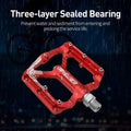 CNC Aluminum Alloy Flat Bicycle Pedals with Sealed Bearings