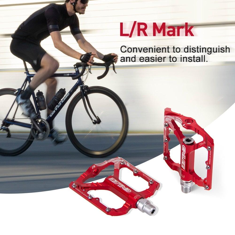 CNC Aluminum Alloy Flat Bicycle Pedals with Sealed Bearings