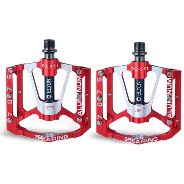 Wide Platform MTB Flat Pedals with 3 Sealed Bearings