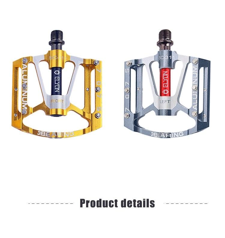 Wide Platform MTB Flat Pedals with 3 Sealed Bearings