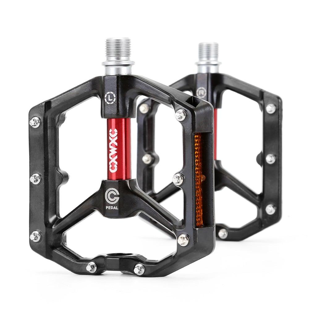Heavy-Duty Aluminum Flat MTB Pedals with Removable Anti-Skid Pins