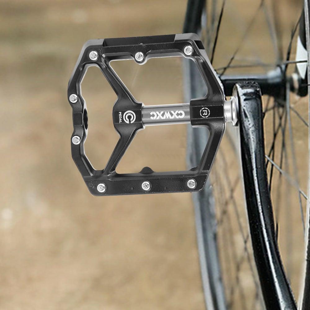 Heavy-Duty Aluminum Flat MTB Pedals with Removable Anti-Skid Pins