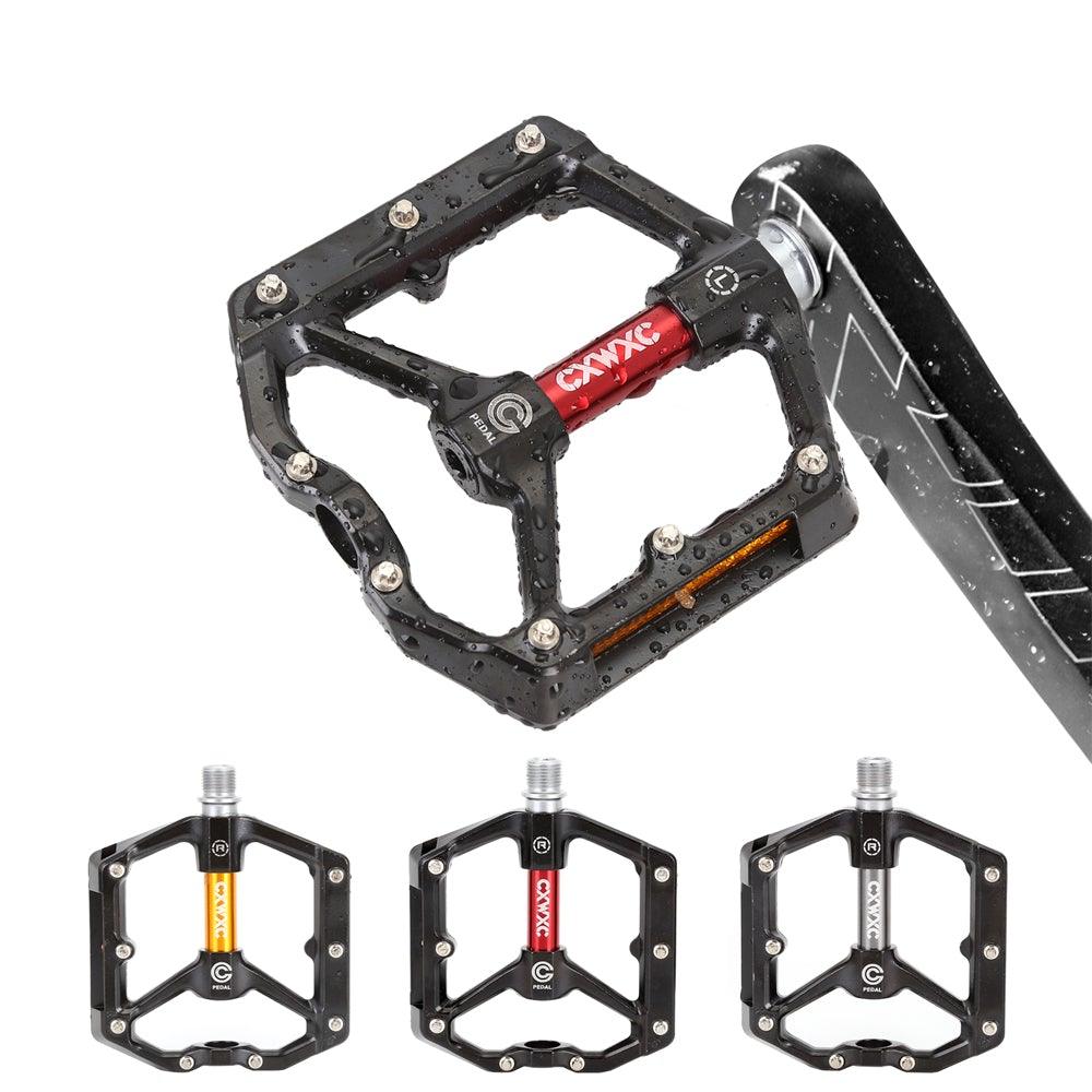 Heavy-Duty Aluminum Flat MTB Pedals with Removable Anti-Skid Pins