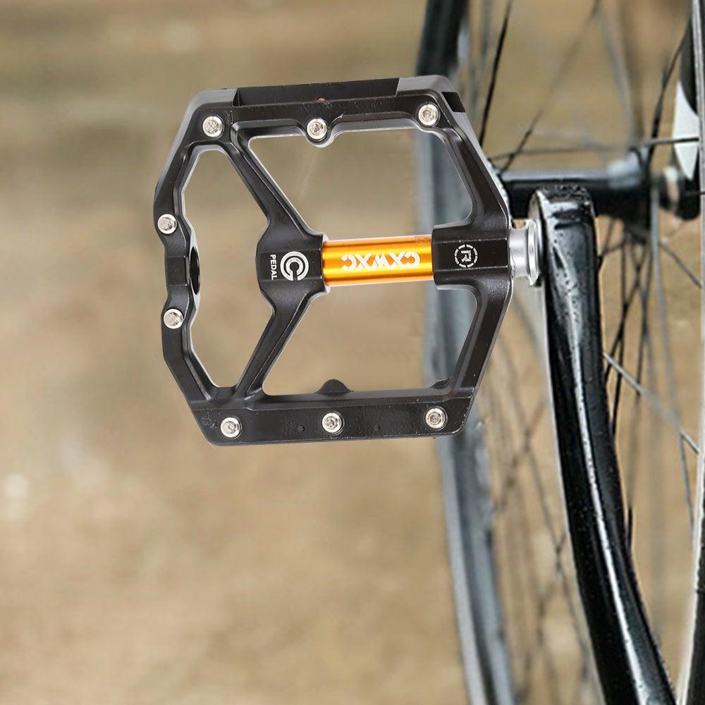 Heavy-Duty Aluminum Flat MTB Pedals with Removable Anti-Skid Pins