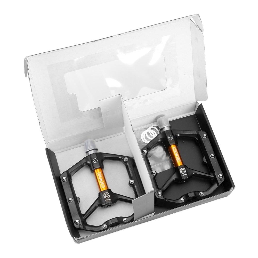 Heavy-Duty Aluminum Flat MTB Pedals with Removable Anti-Skid Pins