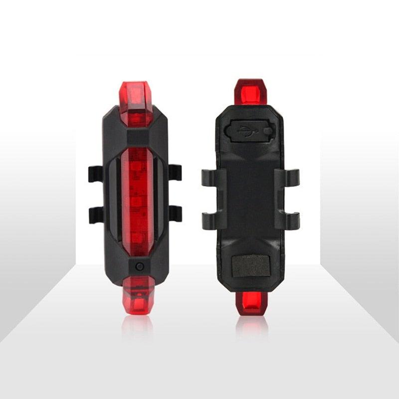USB Rechargeable LED Bicycle Safety Light Front and Rear Lamp