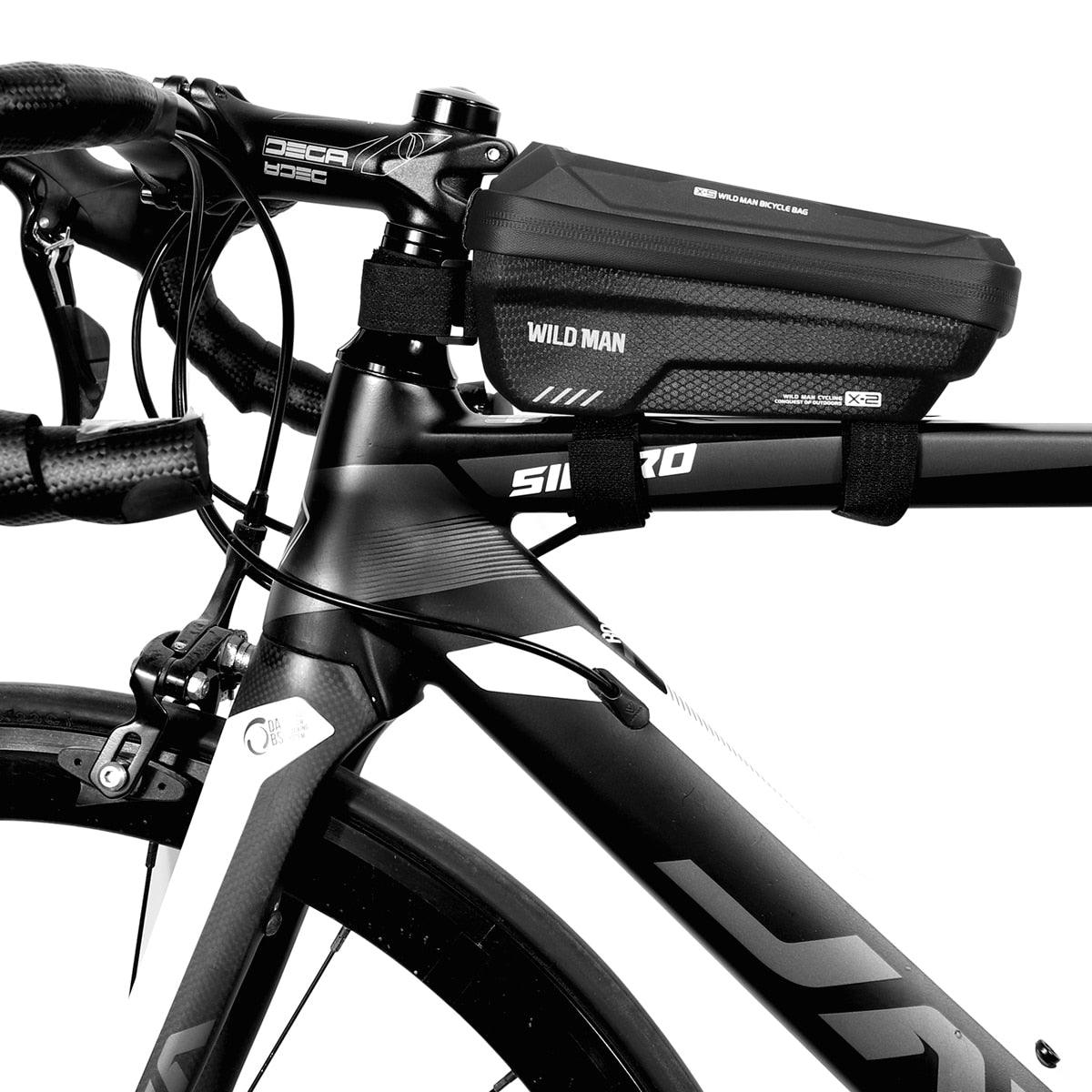 Waterproof Bicycle Front Frame Bag with Touchscreen Phone Mount