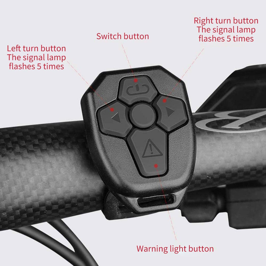 Wireless LED Bike Turn Signal Taillight with Remote Control