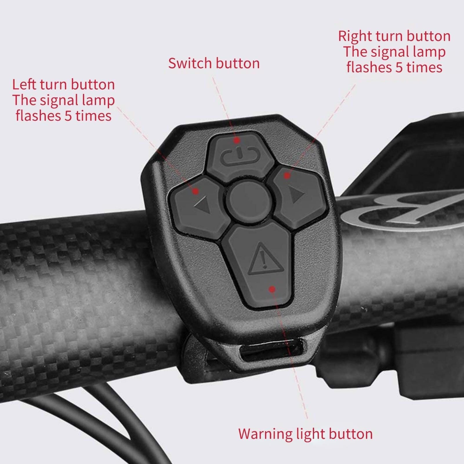 Wireless LED Bike Turn Signal Taillight with Remote Control