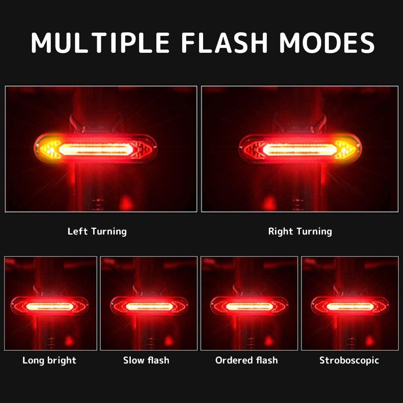 Wireless LED Bike Turn Signal Taillight with Remote Control