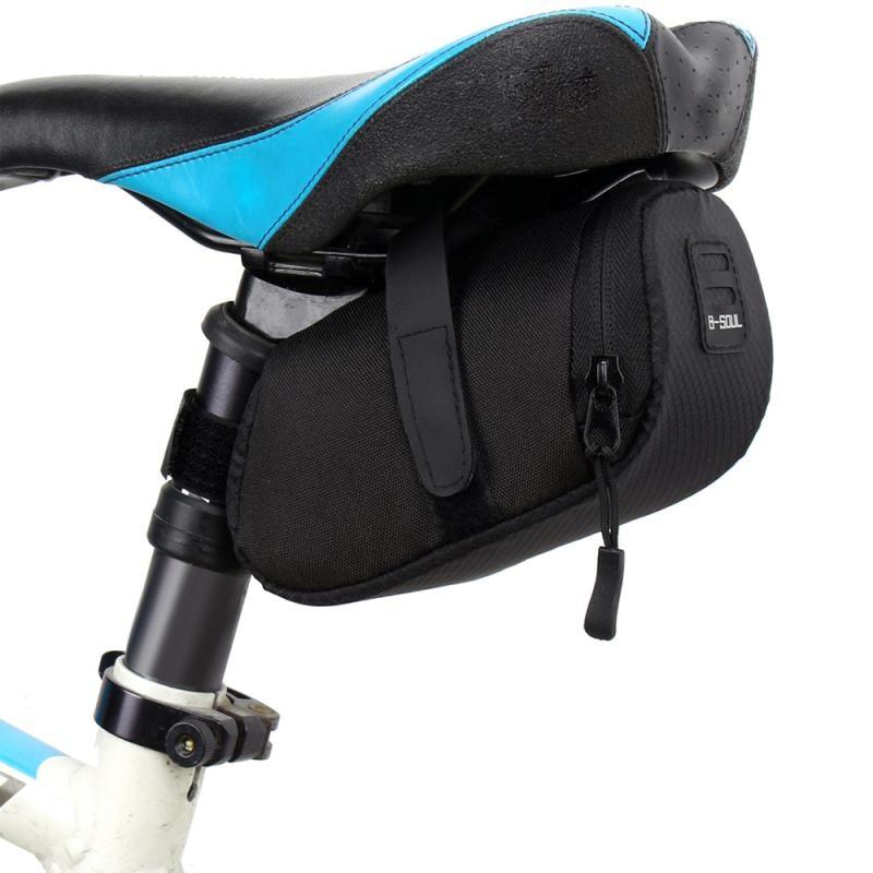 Minimalist black waterproof bicycle under-seat storage pouch