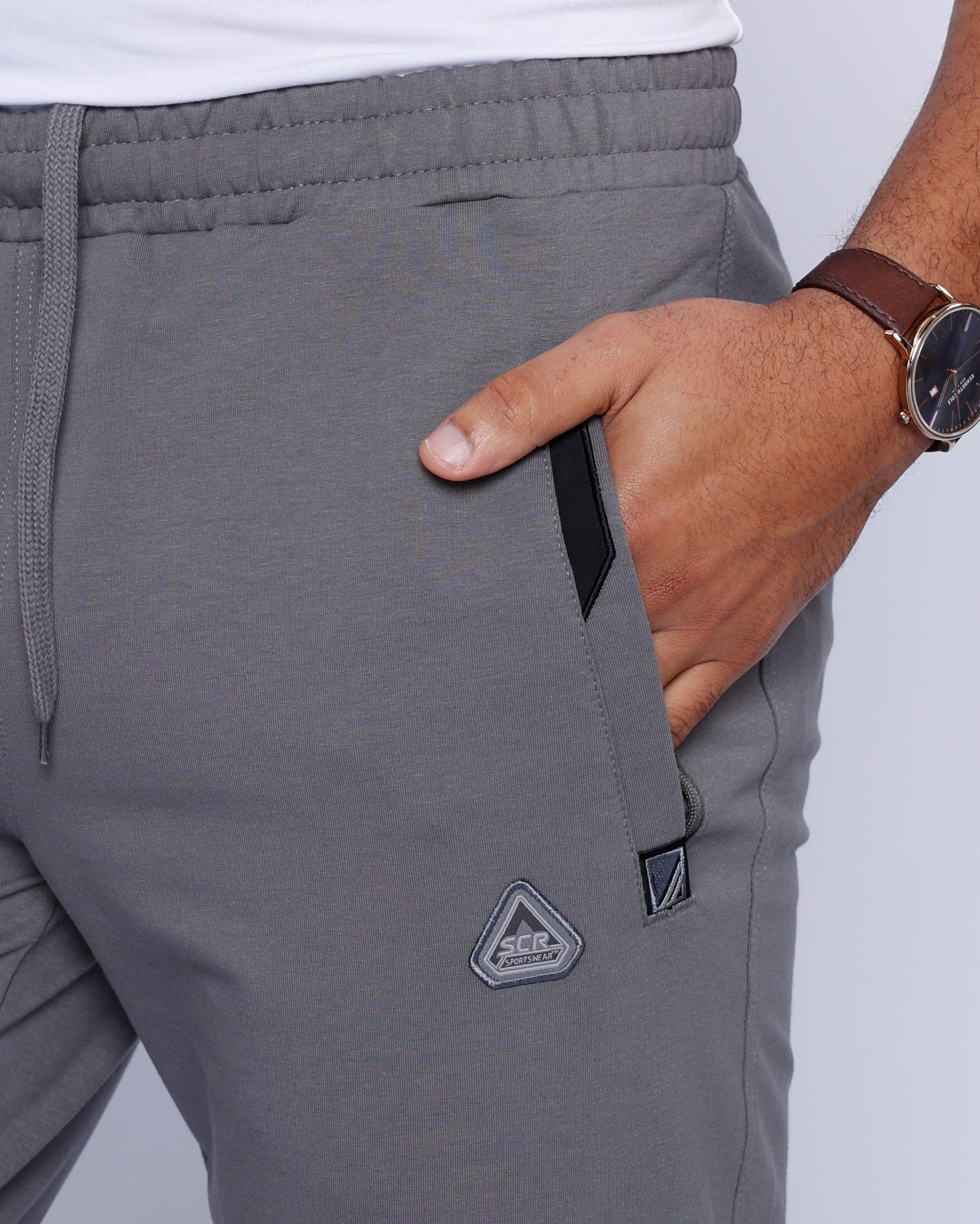 Men's Athletic Straight Fit Sweatpants in Charcoal Grey - Image 4