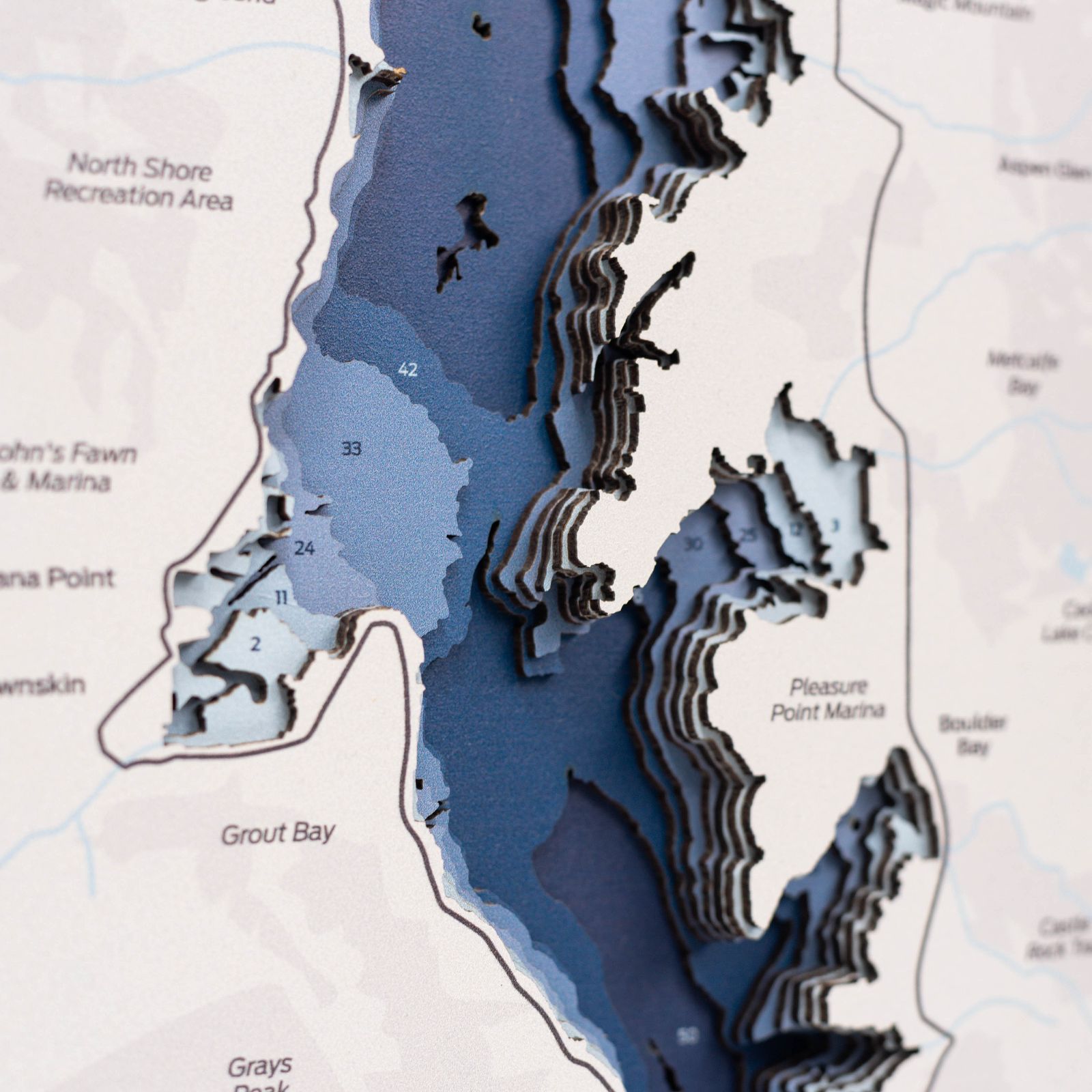 Big Bear Lake Map Wall Art Modern Nautical Decor