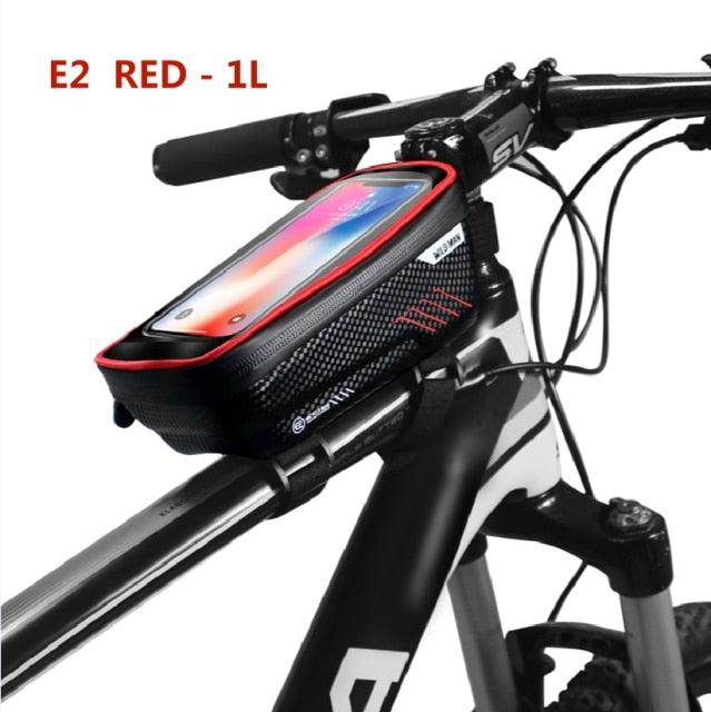 Waterproof Bike Frame Bag with Touchscreen Phone Mount - Black