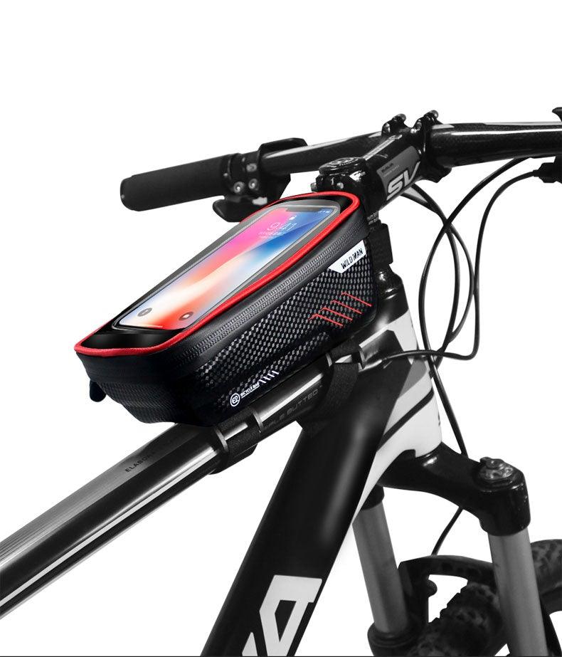 Waterproof Bike Frame Bag with Touchscreen Phone Mount - Black
