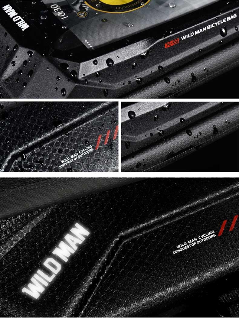 Waterproof Bike Frame Bag with Touchscreen Phone Mount - Black