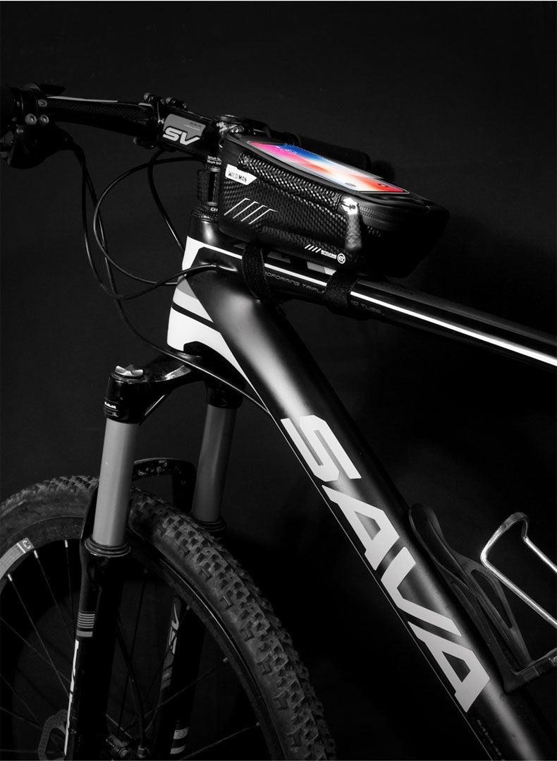 Waterproof Bike Frame Bag with Touchscreen Phone Mount - Black
