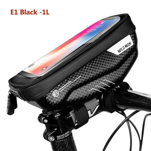 Waterproof Bike Frame Bag with Touchscreen Phone Mount - Black