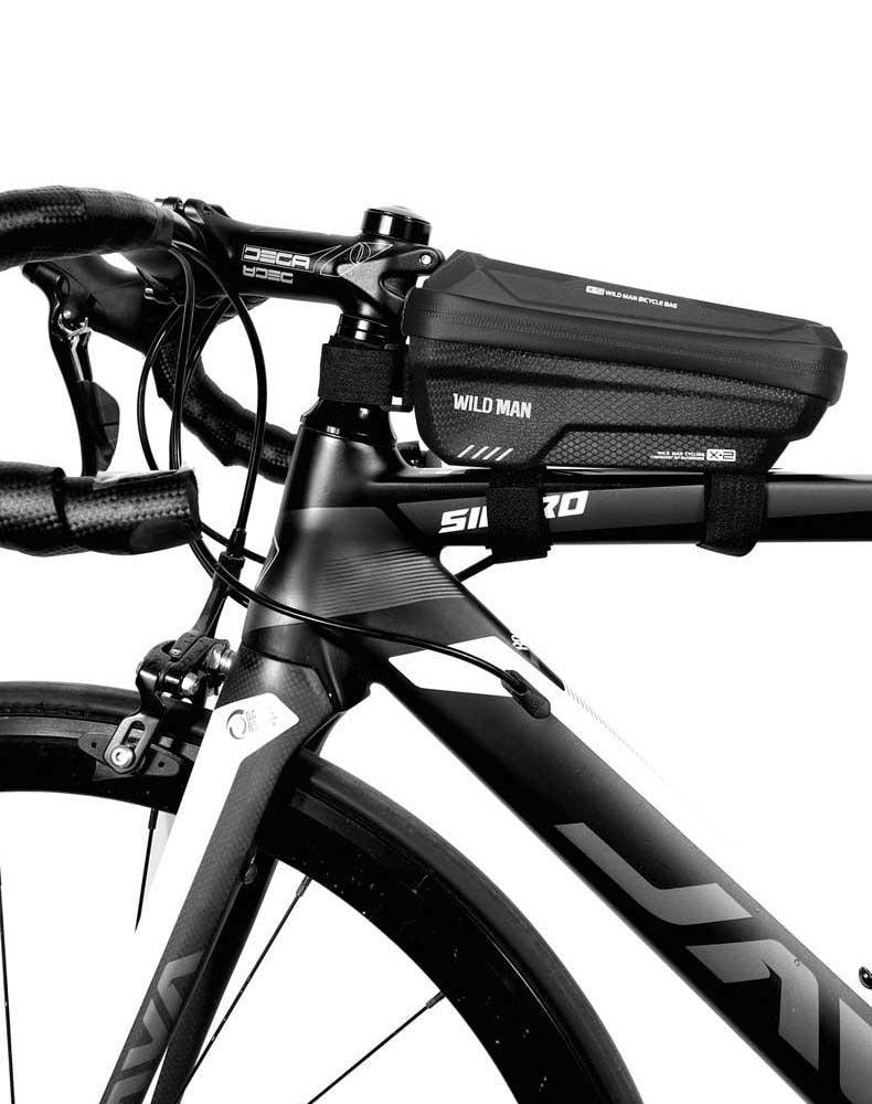 Waterproof Bike Frame Bag with Touchscreen Phone Mount - Black
