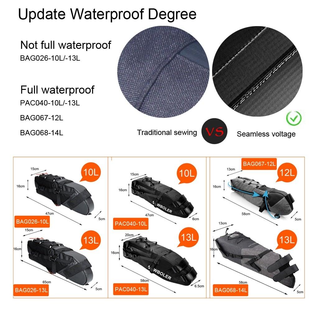 13L Waterproof Foldable Rear Trunk Bike Bag for Bikepacking
