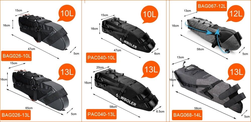 13L Waterproof Foldable Rear Trunk Bike Bag for Bikepacking