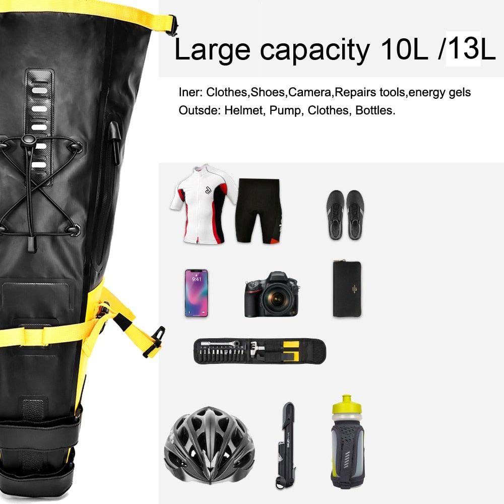 13L Waterproof Foldable Rear Trunk Bike Bag for Bikepacking