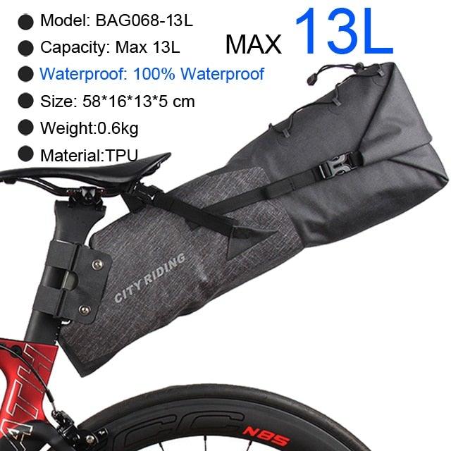 13L Waterproof Foldable Rear Trunk Bike Bag for Bikepacking