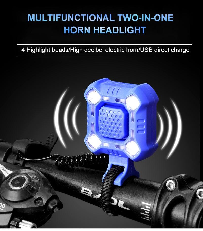 4 Lamp Cycling Light with Electric Horn & Alarm - Waterproof LED