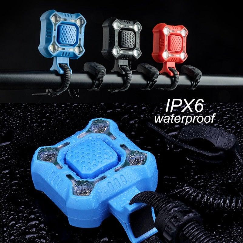 4 Lamp Cycling Light with Electric Horn & Alarm - Waterproof LED