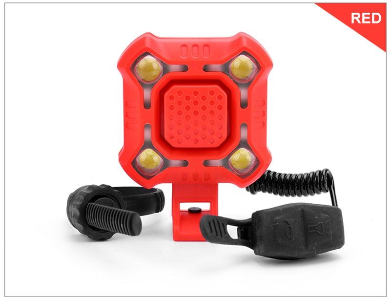 4 Lamp Cycling Light with Electric Horn & Alarm - Waterproof LED