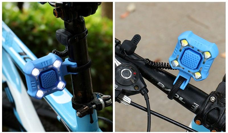 4 Lamp Cycling Light with Electric Horn & Alarm - Waterproof LED